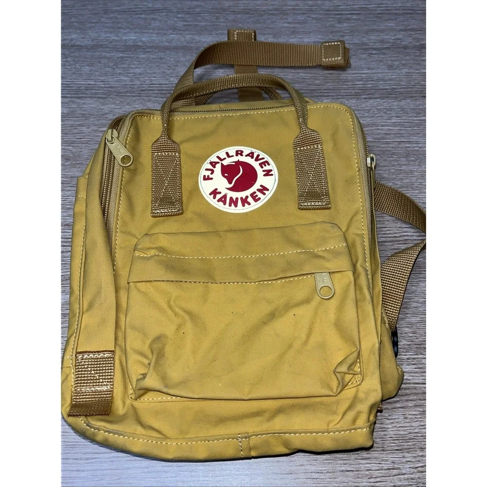 Fjallraven Kanken Backpack Yellow Classic Bookbag Seat Pad Outdoor School Bag